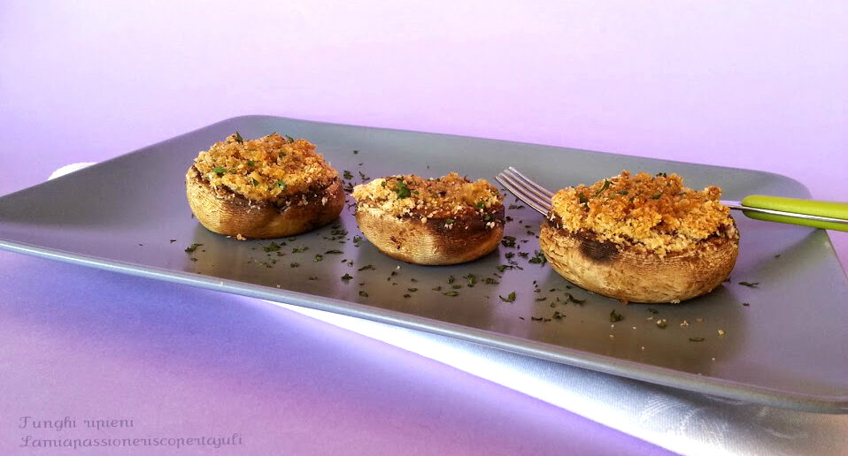 Funghi ripieni al forno, ricetta funghi porcini.ricetta vegetariana