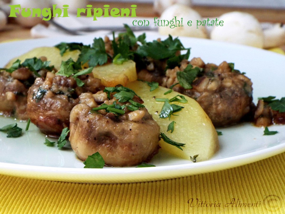 Funghi ripieni con funghi e patate