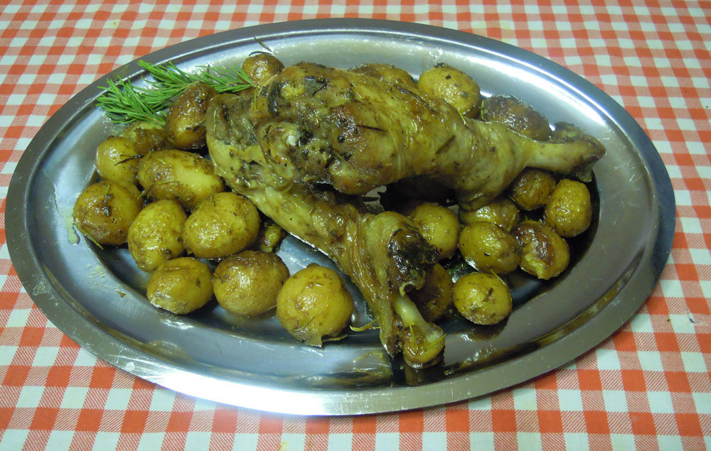 Fusi di tacchino al forno con patate arrosto