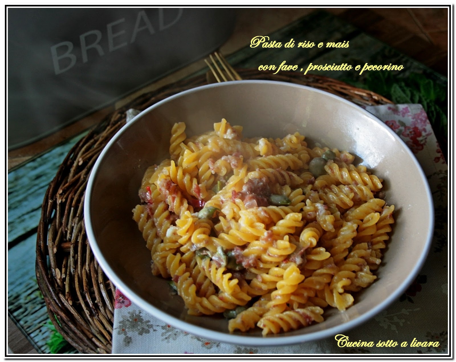 Fusilli di mais e riso con le fave