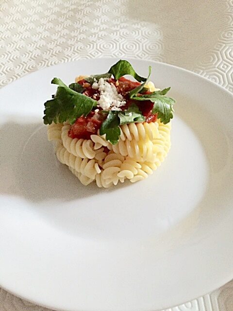 Fusilli funghi e speck