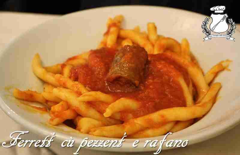 Fusilli lucani con pezzente e rafano (ferrett’ cù pezzent’ e rafano)