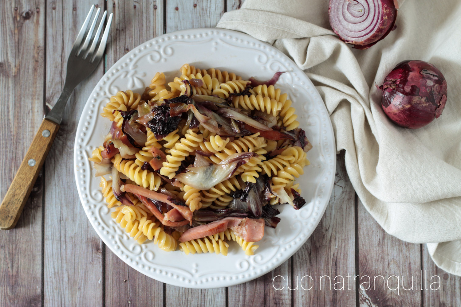 Fusilli speck e radicchio