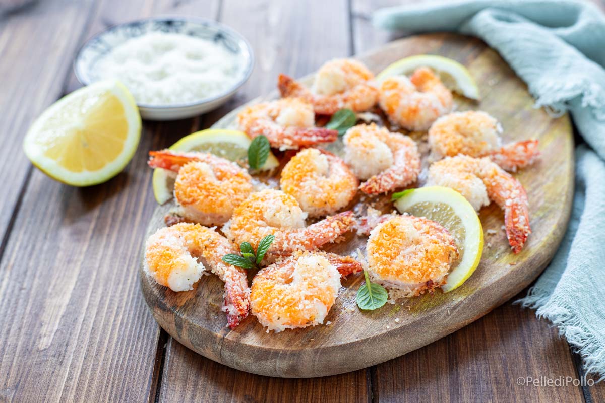 Gamberi al cocco gratinati