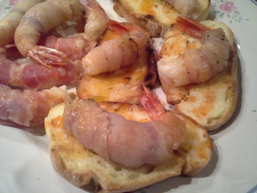 Gamberi al lardo