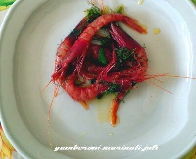 Gamberi crudi marinati