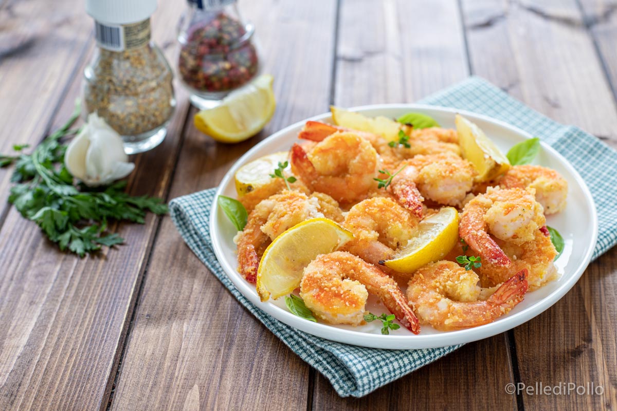 Gamberi gratinati al limone