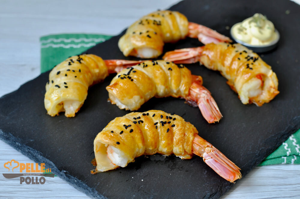 Gamberi in pasta sfoglia
