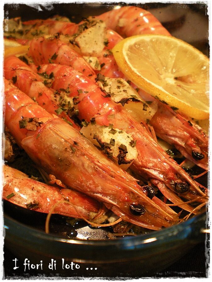 Gamberoni al forno al limone