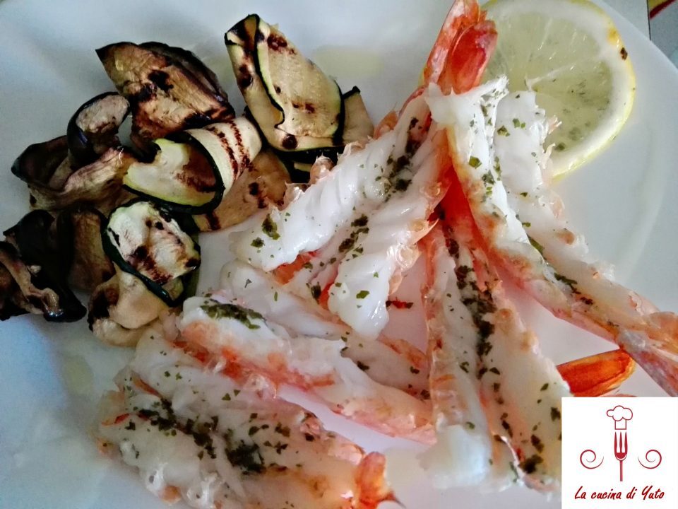 Gamberoni al forno con limone e prezzemolo