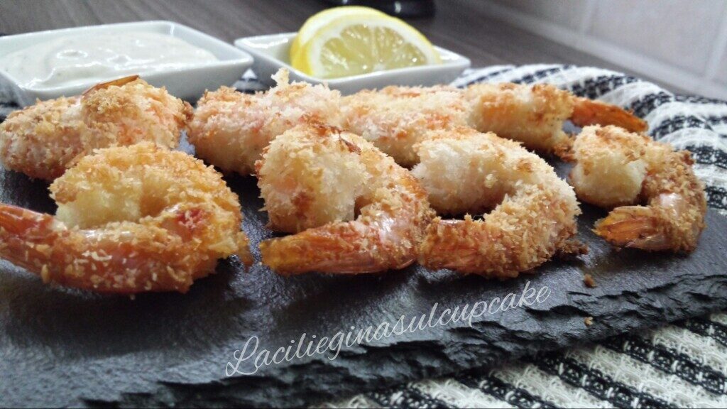 Gamberoni al forno con panatura al cocco
