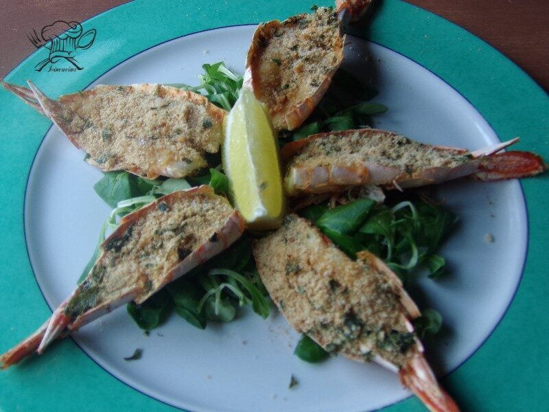 Gamberoni gratinati in friggitrice ad aria