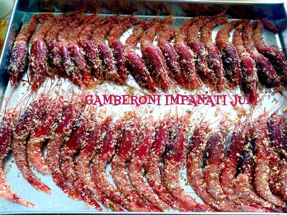 Gamberoni impanati al forno