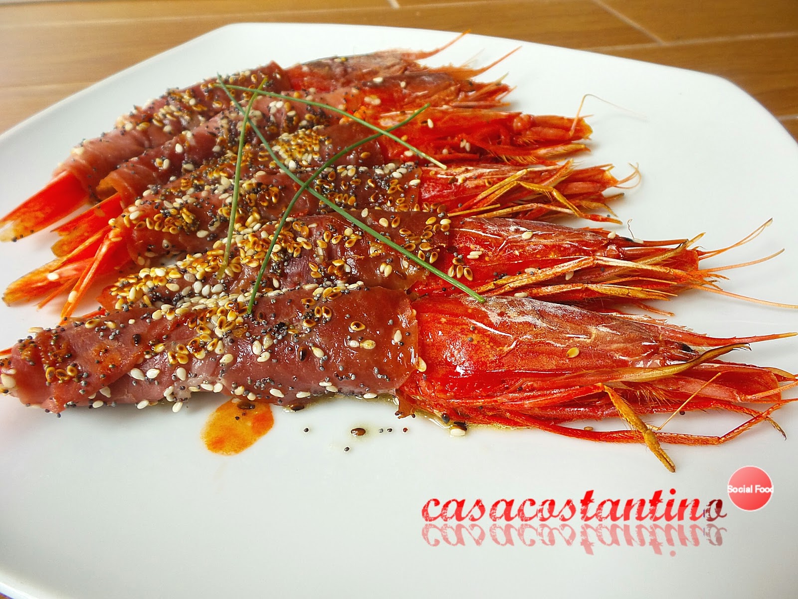 Gamberoni rossi di Mazara al Crudo di Parma