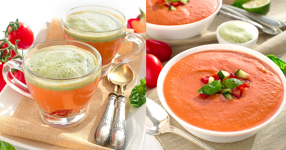 Gazpacho con schiuma al basilico