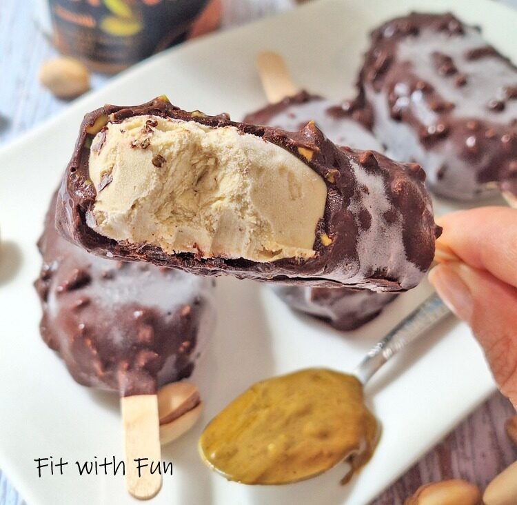 Gelati magnum pistacchio e cioccolato proteici e chetogenici