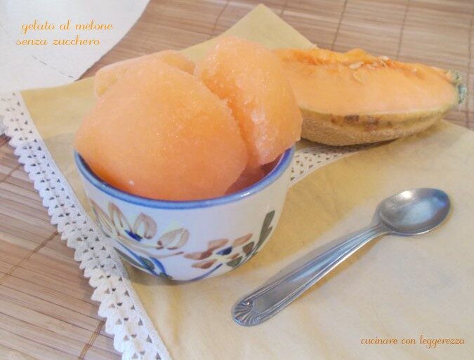 Gelato al melone senza zucchero