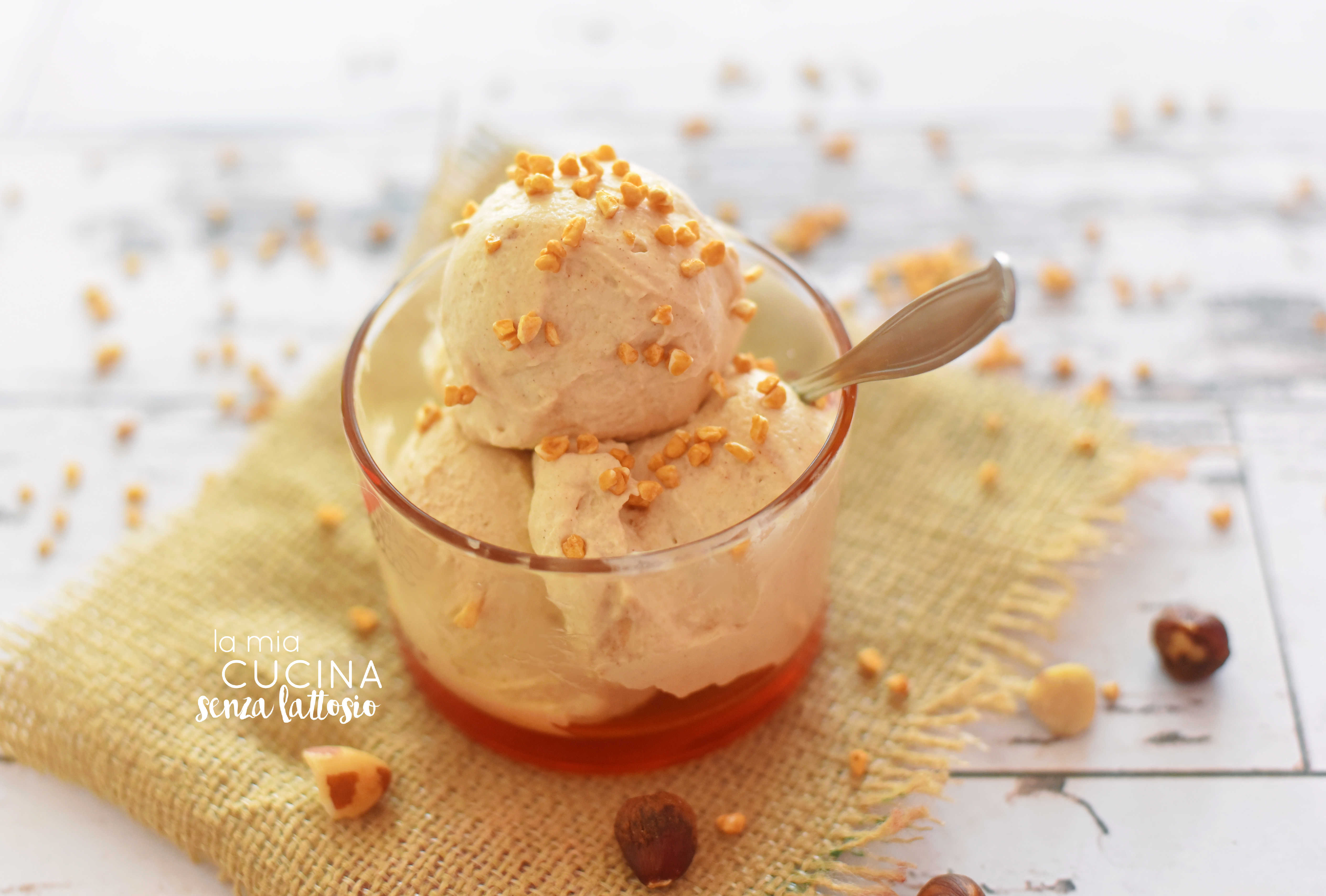 Gelato alla nocciola senza gelatiera – ricetta veloce senza lattosio