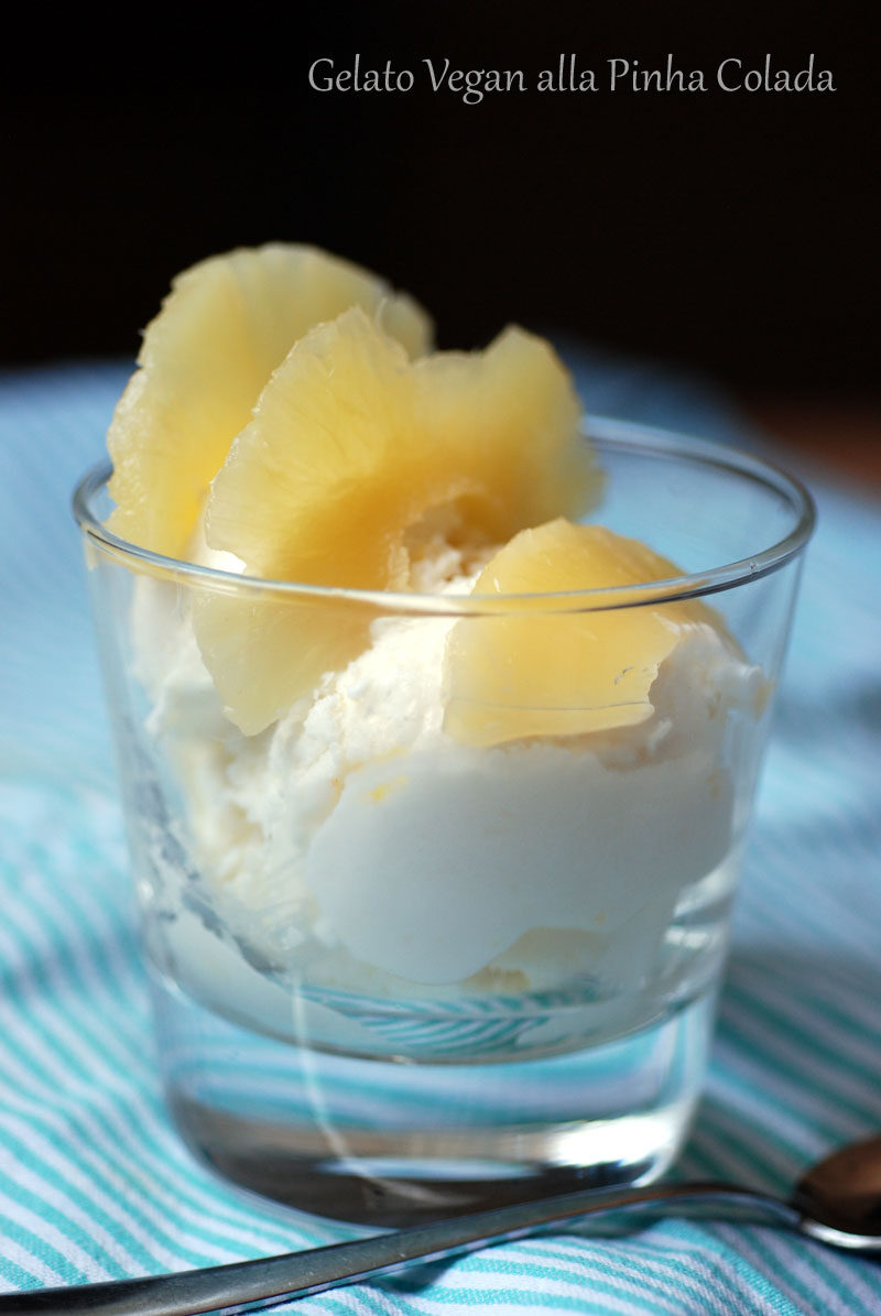 Gelato alla pinha colada vegan e senza gelatiera