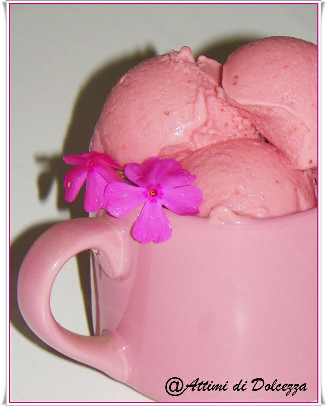 Gelato allo yogurt e fragole