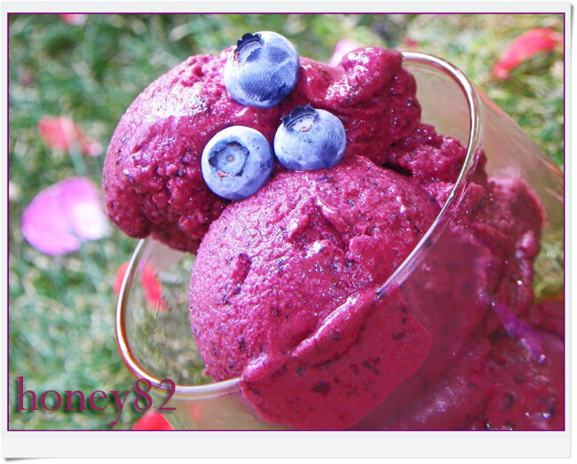 Gelato allo yogurt e mirtilli