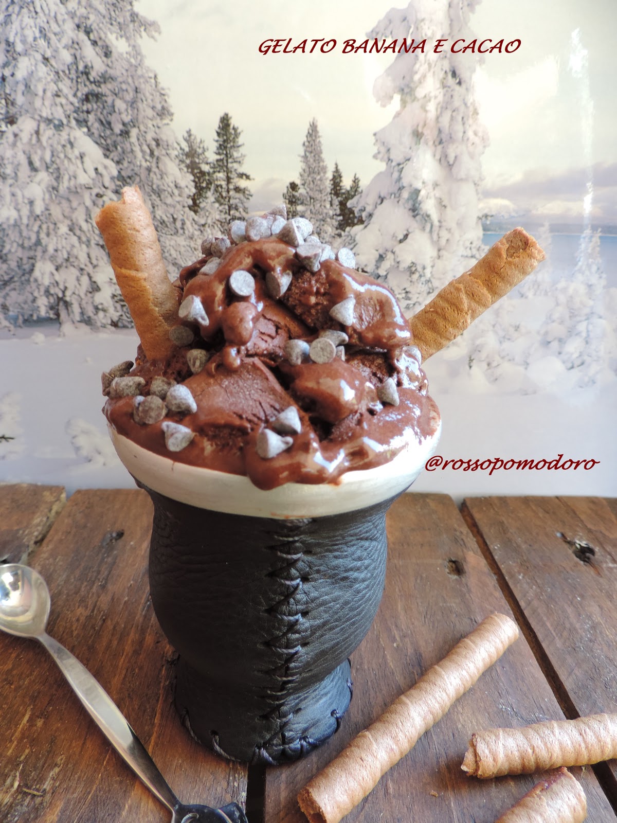 Gelato banana e cacao