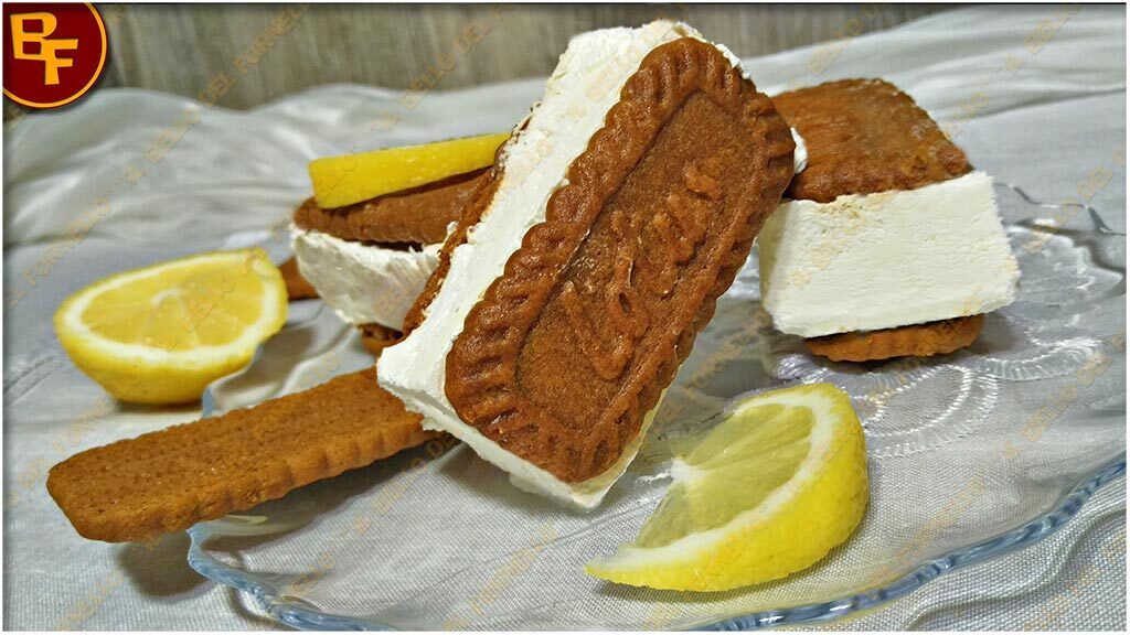 Gelato biscotto con crema al limone