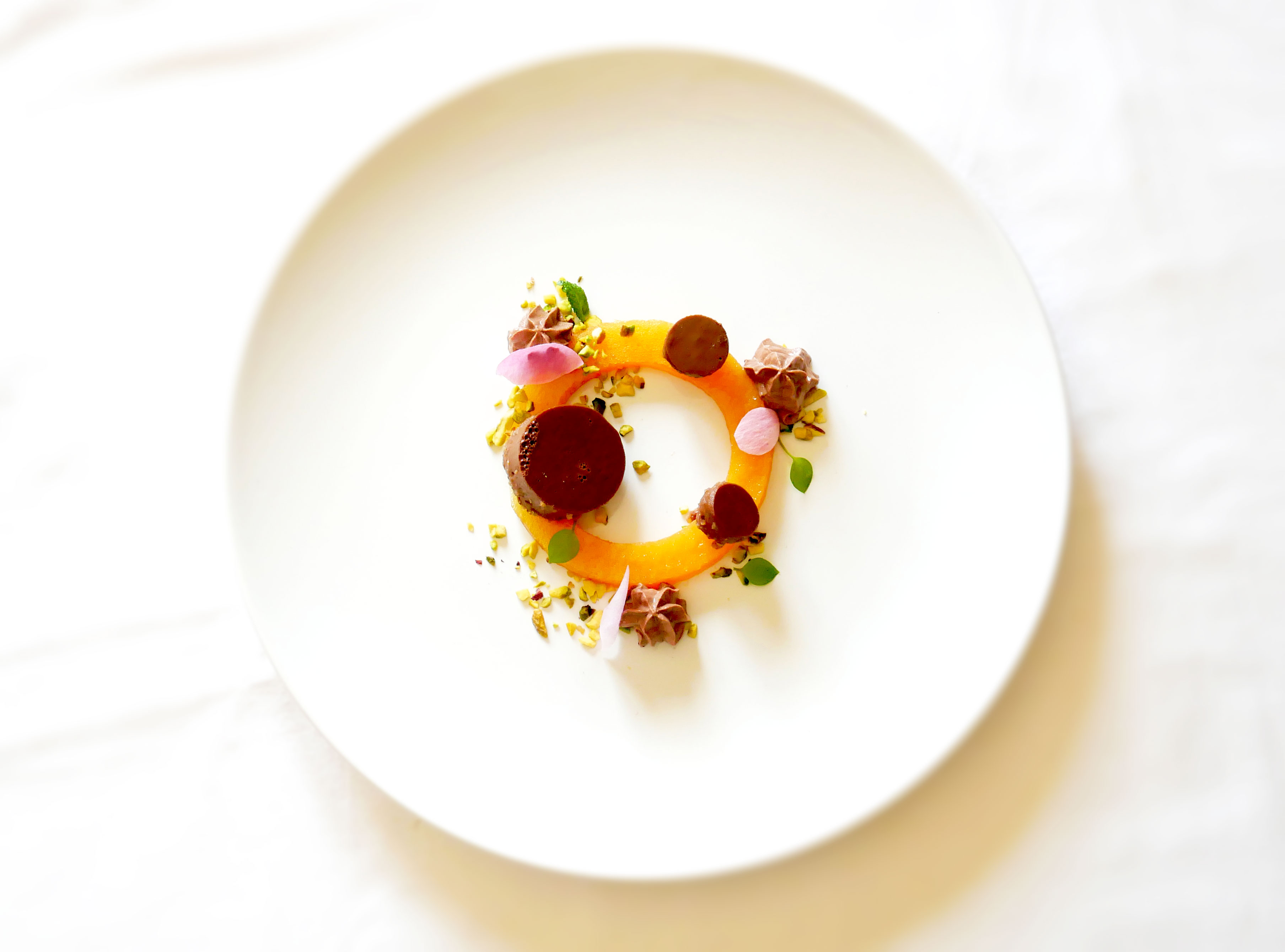 Gelo d’arancio con budino di quinoa al cioccolato
