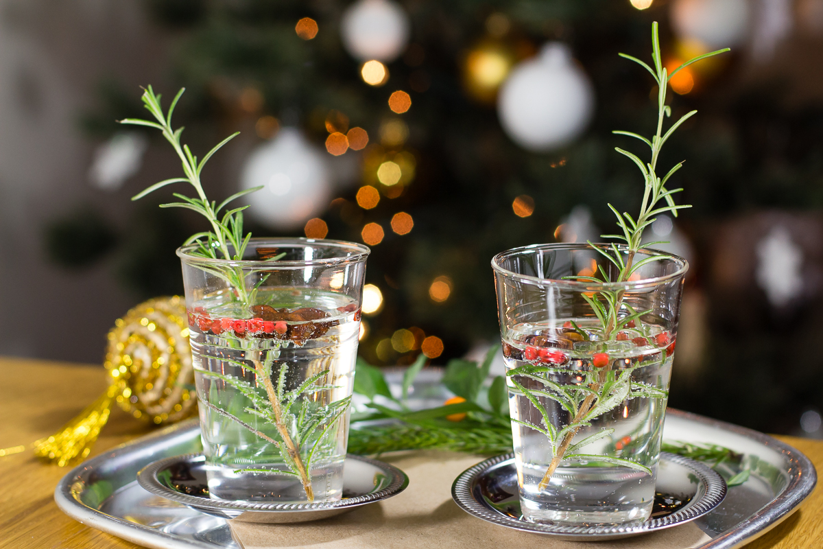 Gin tonic di natale con anice stellato, rosmarino e pepe rosa