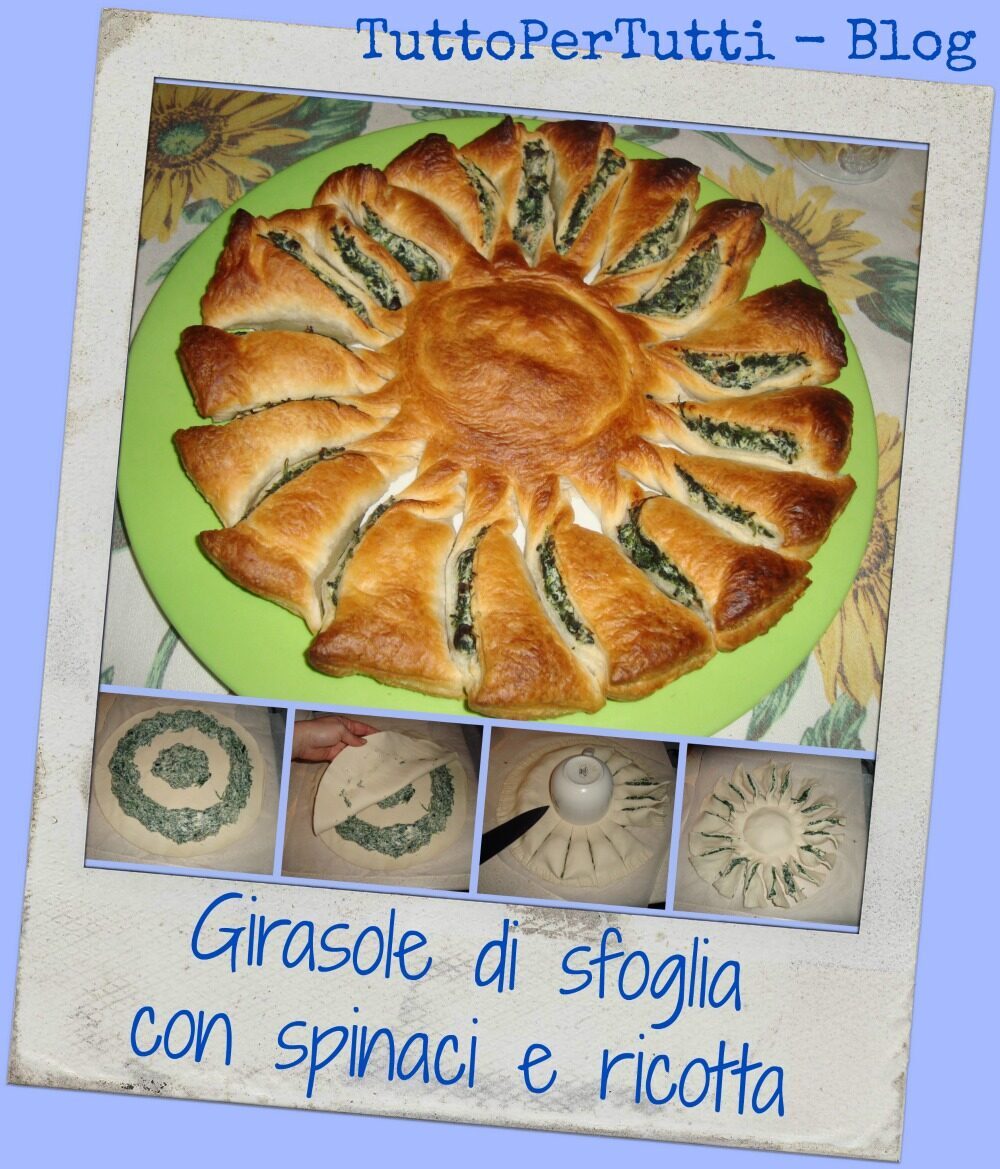 Girasole di sfoglia con spinaci e ricotta