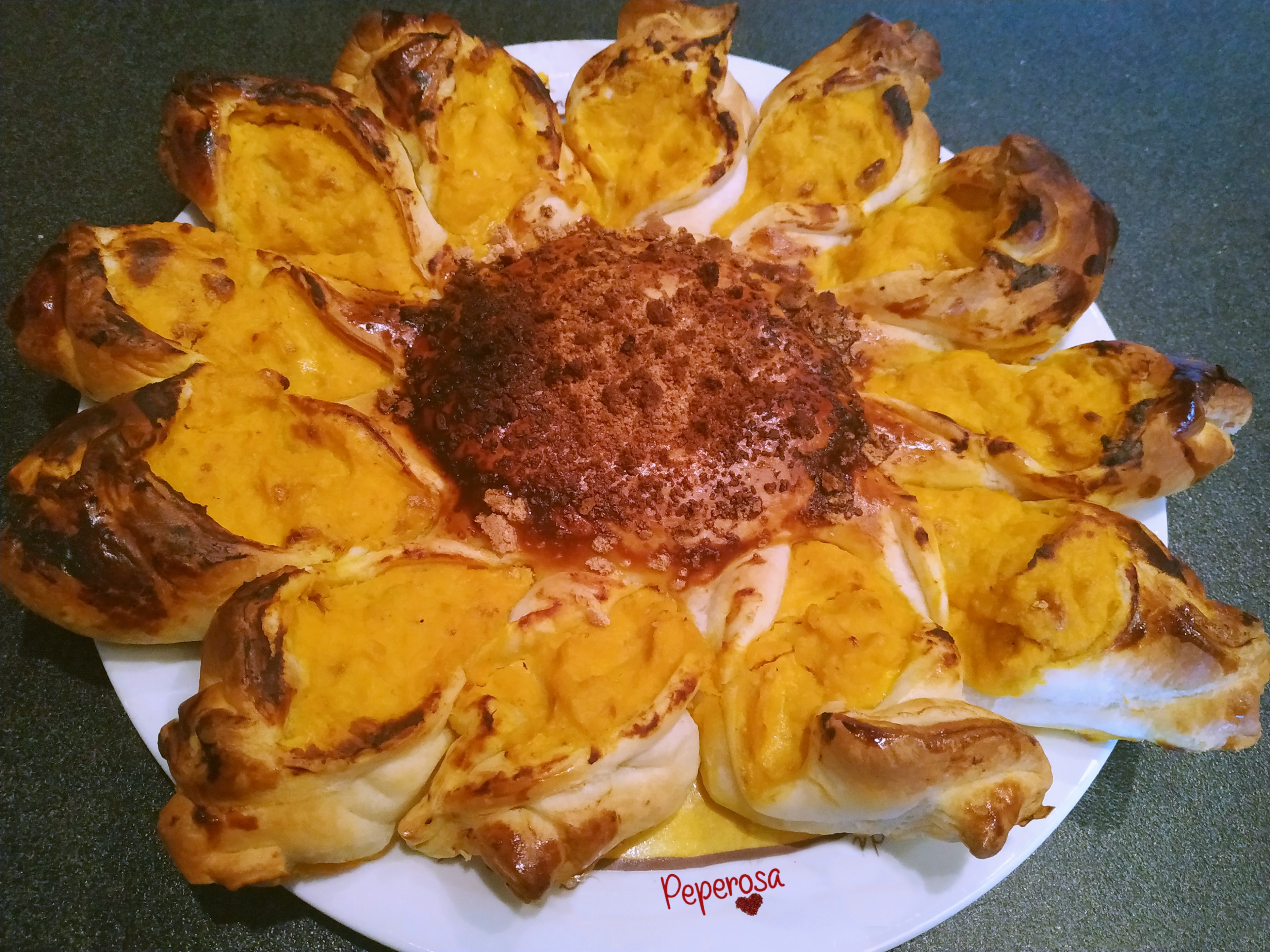 Girasole di zucca e amaretti