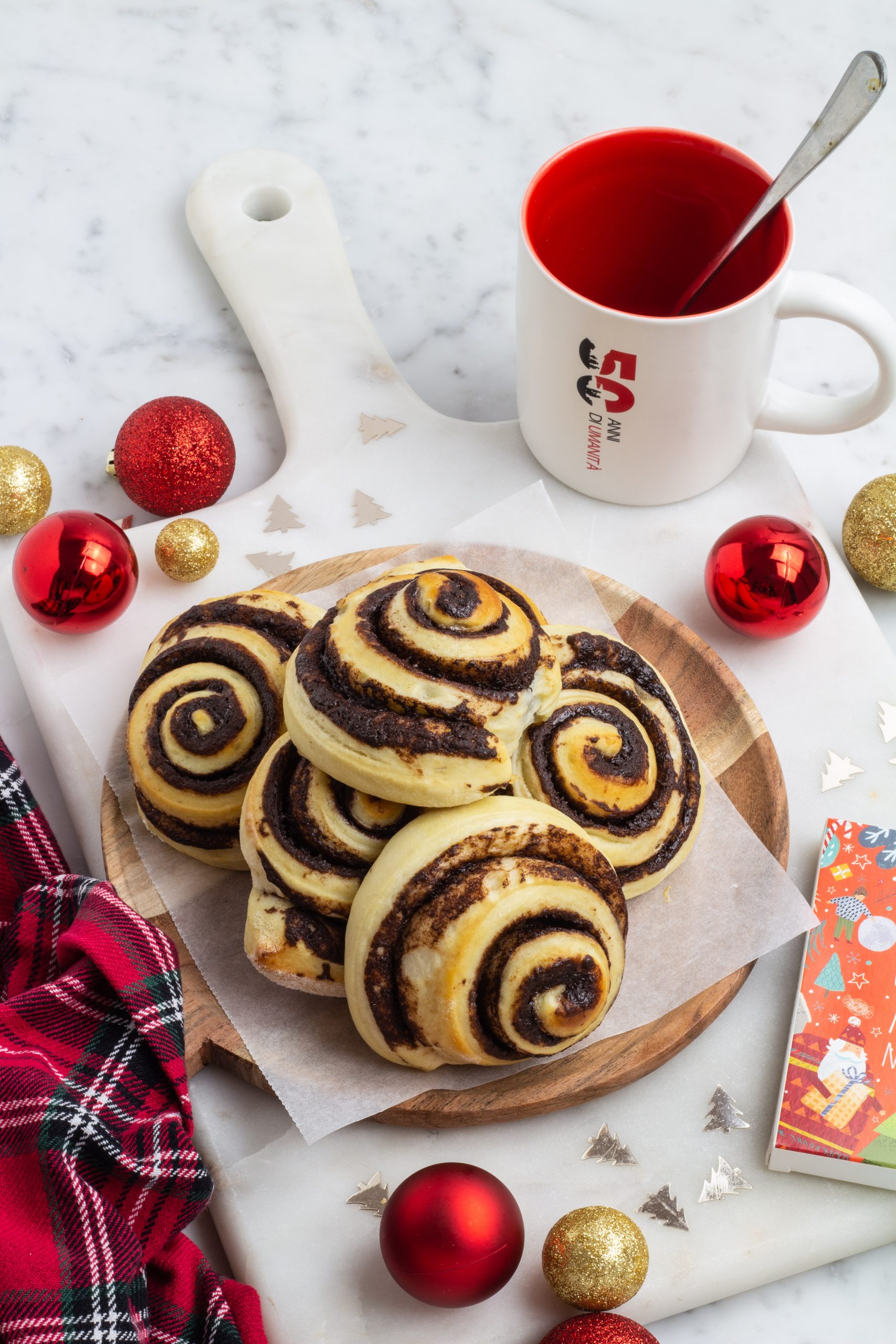 Girelle di brioche al cioccolato