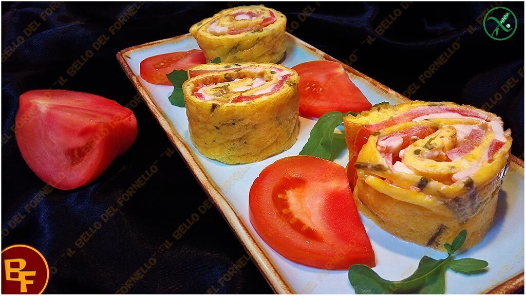 Girelle di frittata con asparagi e mozzarella