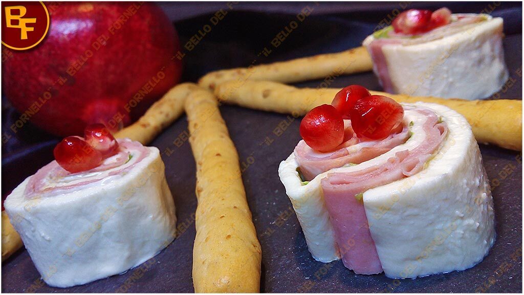 Girelle di mozzarella con prosciutto cotto