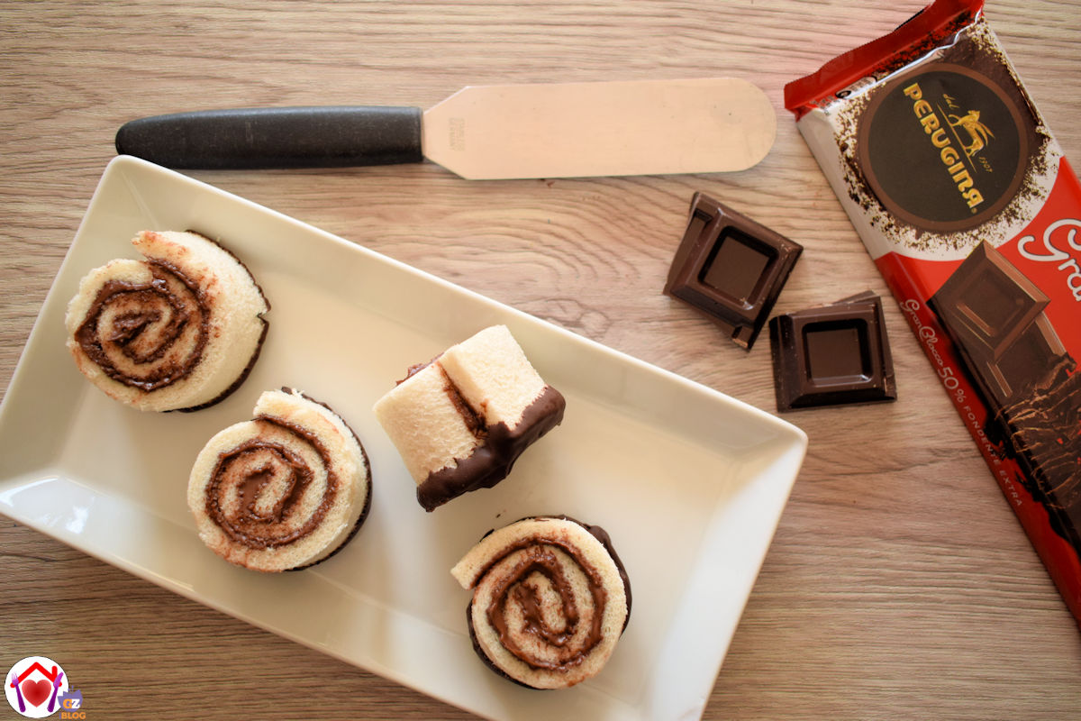 Girelle di pan carrè e cioccolato