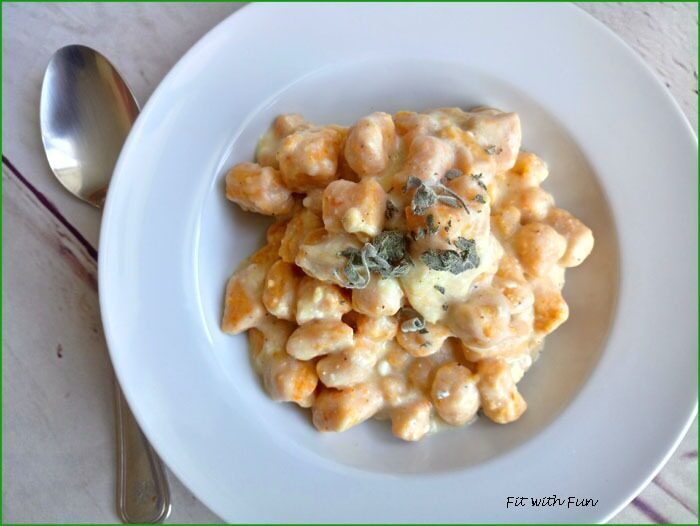 Gnocchi di zucca e fiocchi di patate ai 4 formaggi