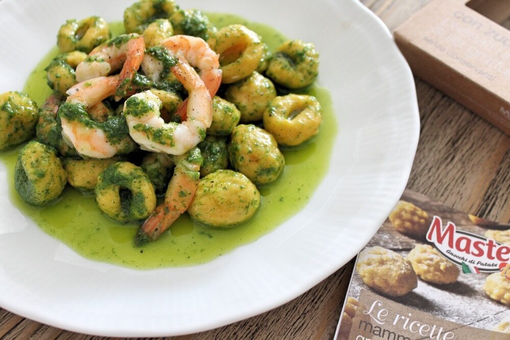Gnocchi master con zucca alla rucola e mazzancolle