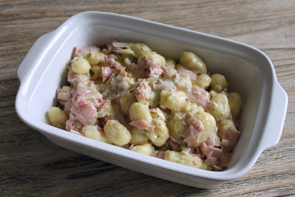 Gnocchi mortadella e pistacchio