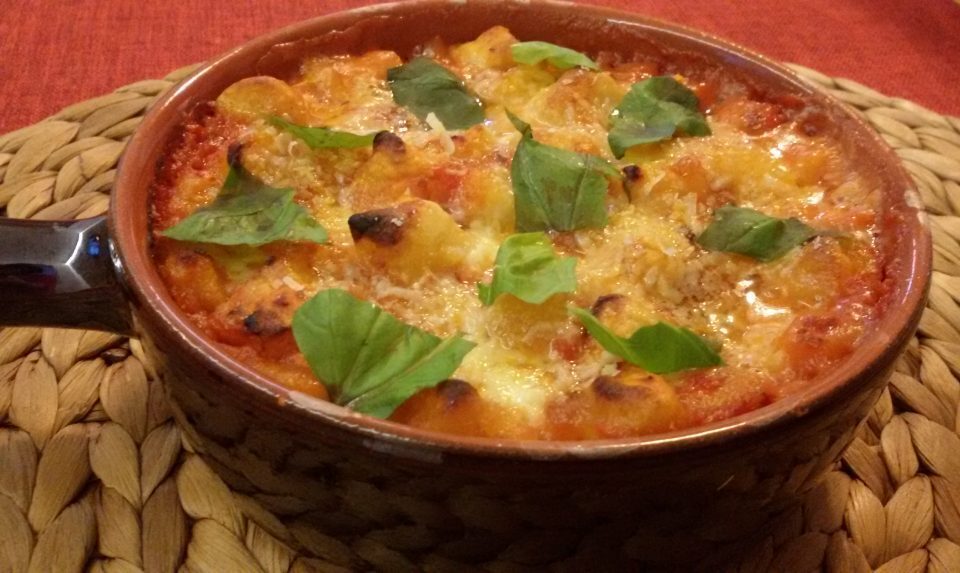 Gnocchi pomodoro e bufala gratinati al forno
