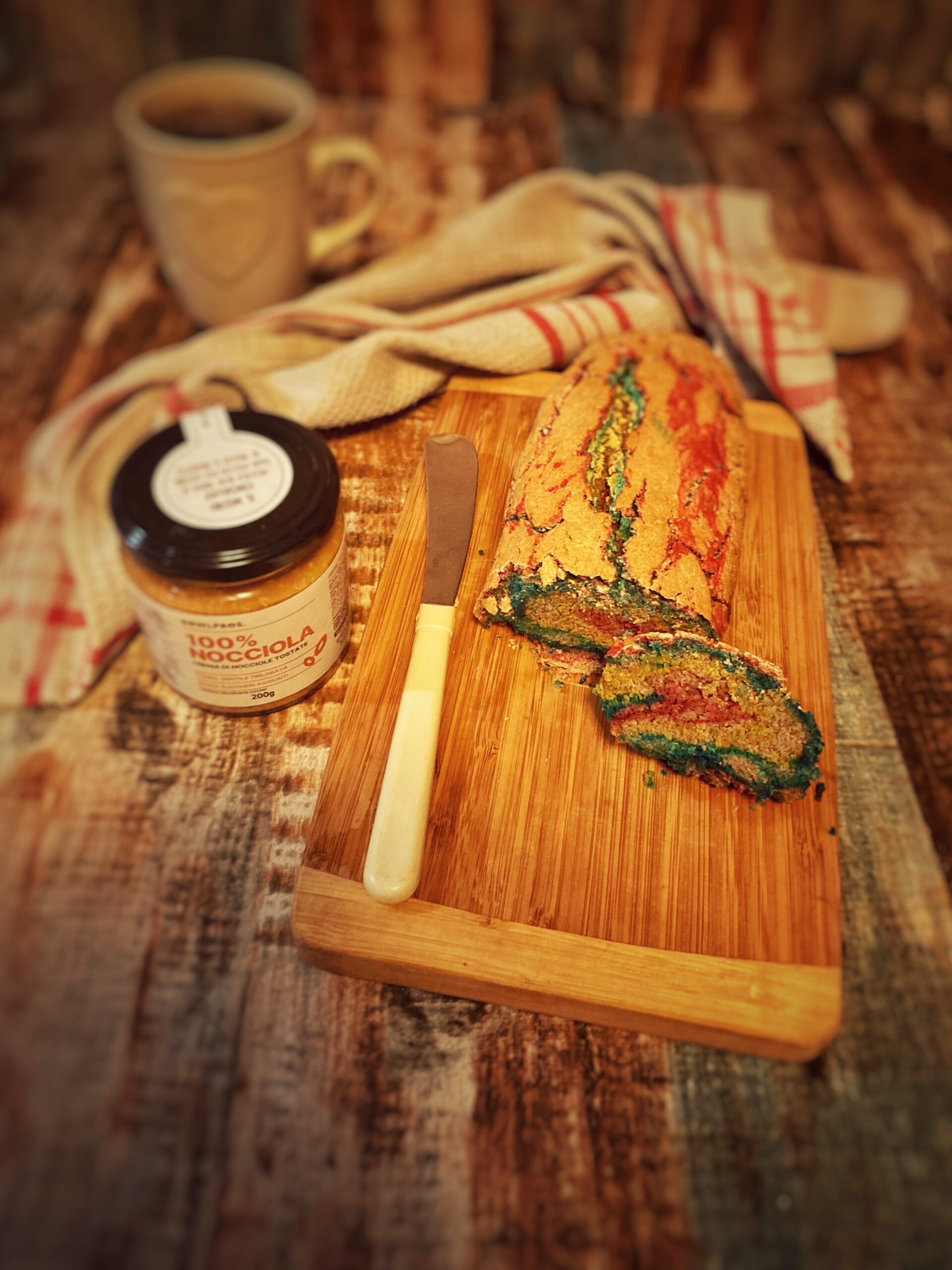 Gold rainbow swirl bread