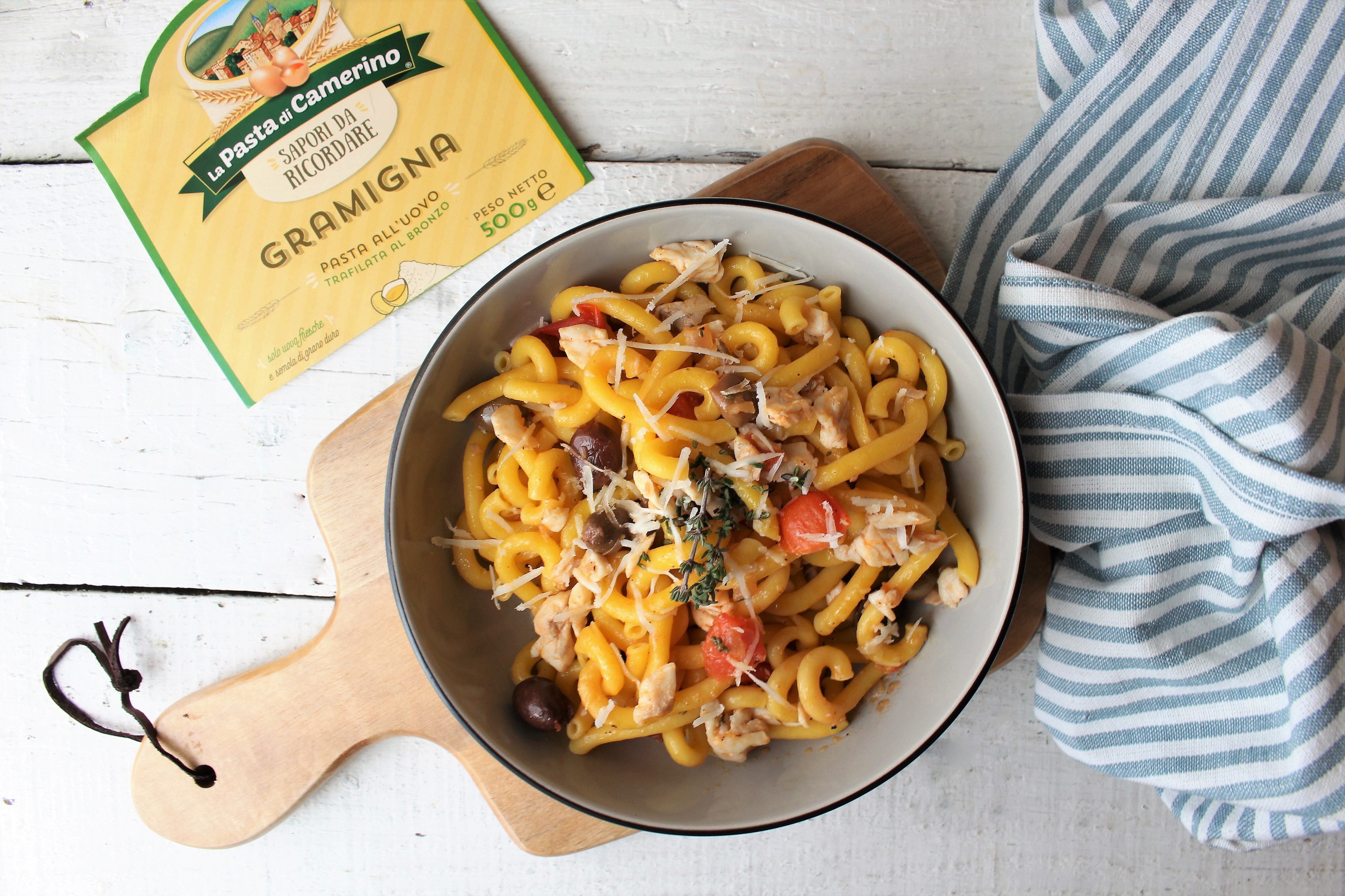 Gramigna al ragù di orata e olive taggiasche