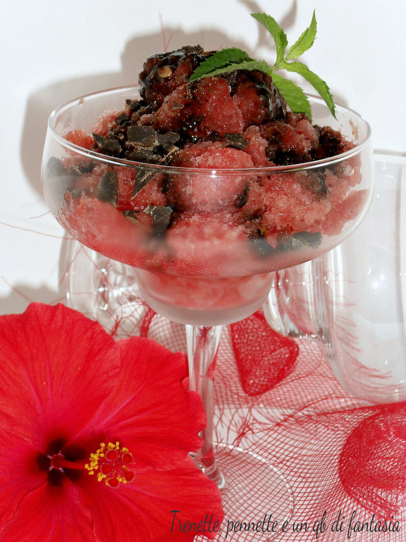Granita di anguria al cioccolato