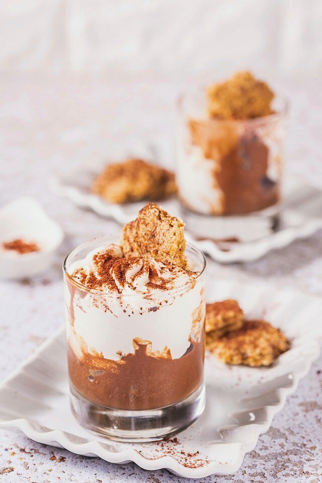 Granita di cioccolato con mousse di ricotta