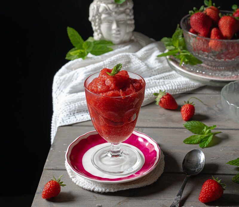 Granita siciliana alle fragole