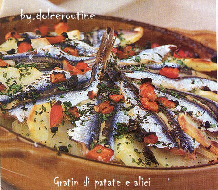 Gratin di patate e alici