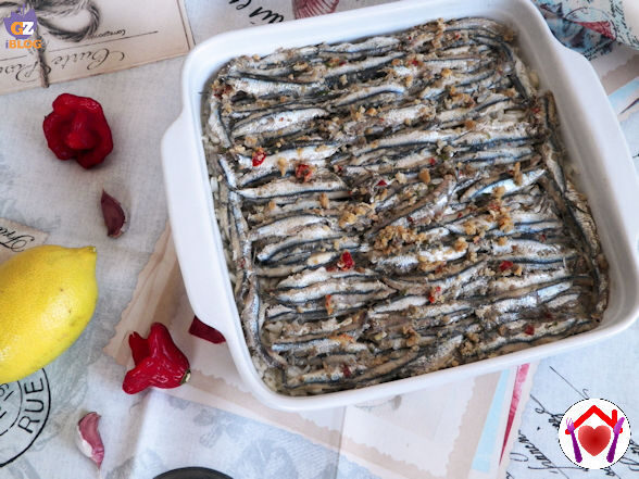 Gratin di riso e alici