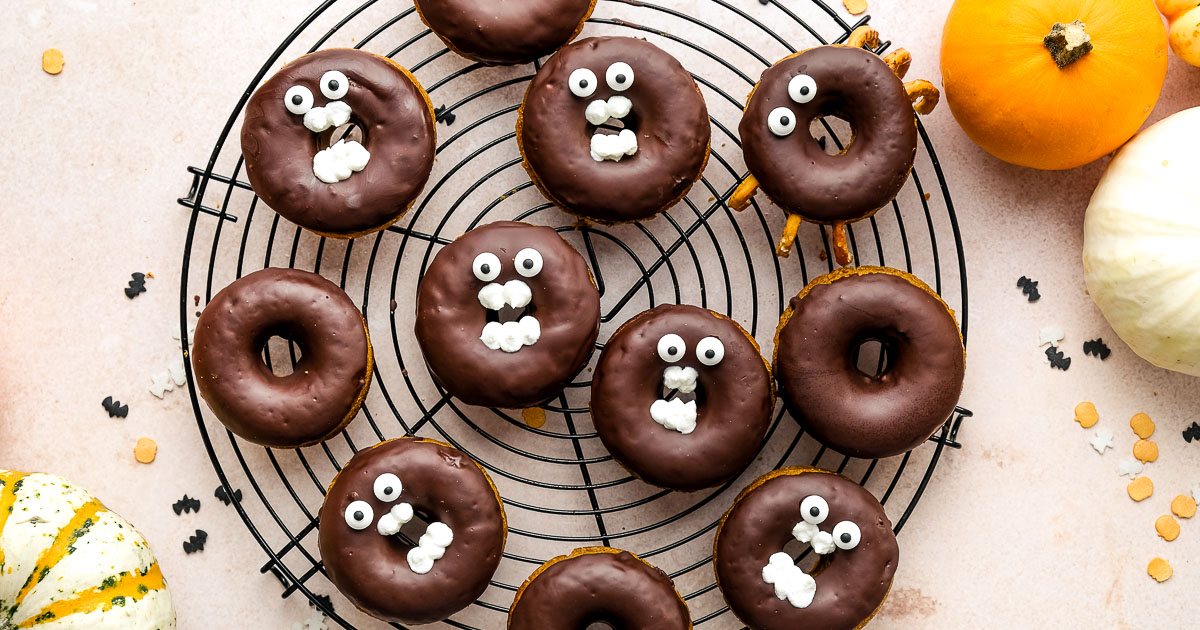 Halloween donuts alla zucca vegan