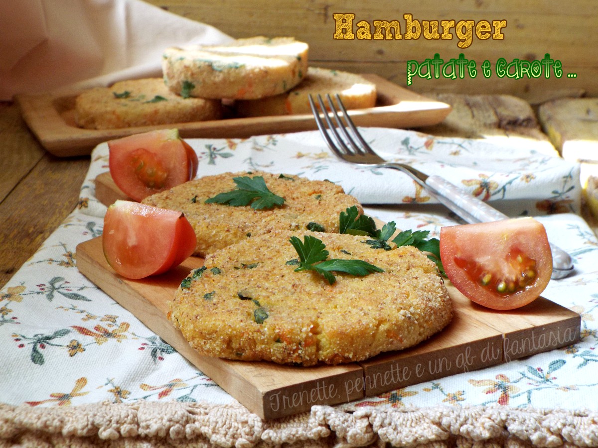 Hamburger di patate e carote senza uova