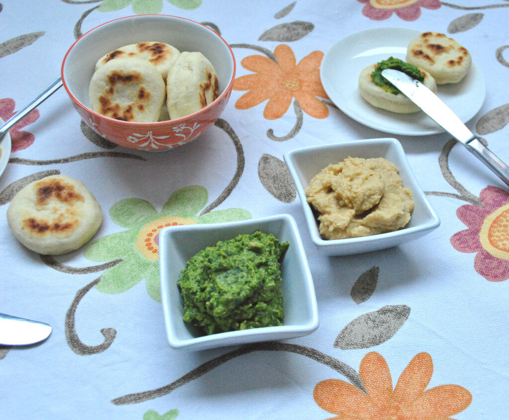 Hummus di ceci e di spinaci