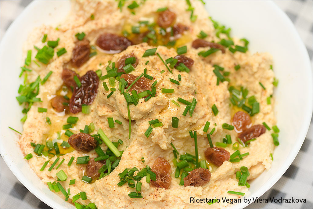 Hummus malaga con uvetta e mirin senza glutine